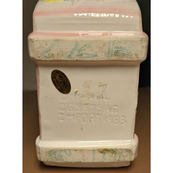 My Neil Vintage 1983 Baby Cradle Planter Pink Bassinet Carriage Nursery Gift - Picture 6 of 10